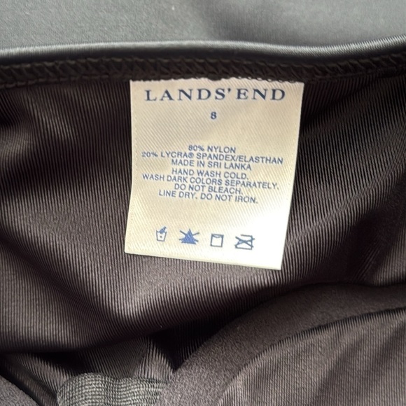 NWOT Lands' End Black Wash Scuba Texture Halter Tie One Piece Swimsuit Size 8 - Picture 6 of 7